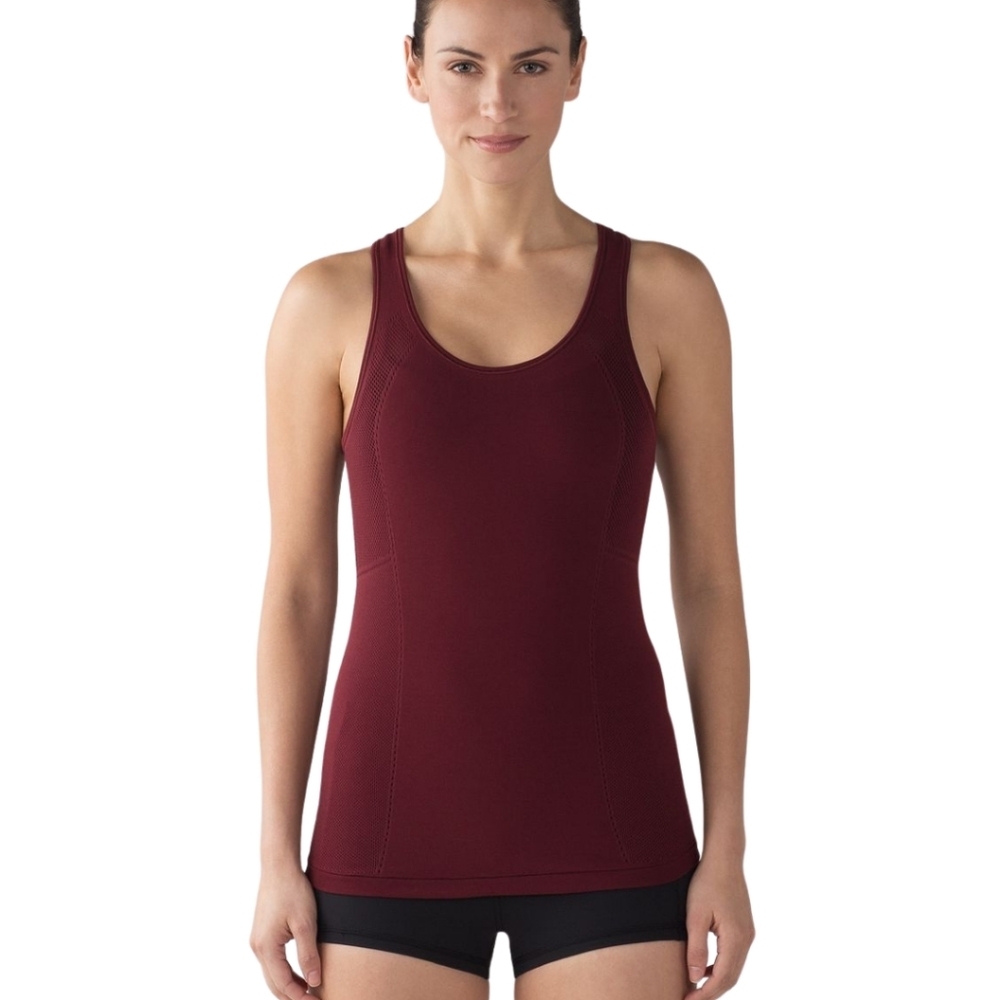 Lululemon Reveal Racerback Tank Top Activewear Athleisure Deep  Rouge Red Size 6